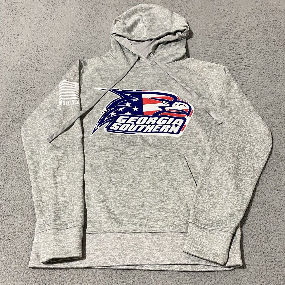 Georgia Southern Eagles Hoodie Mens S Gray Nine Line Apparel Pullover Sweatshirt